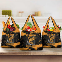 Fishing Solves Most of My Problems Grocery Bag Grunge Style
