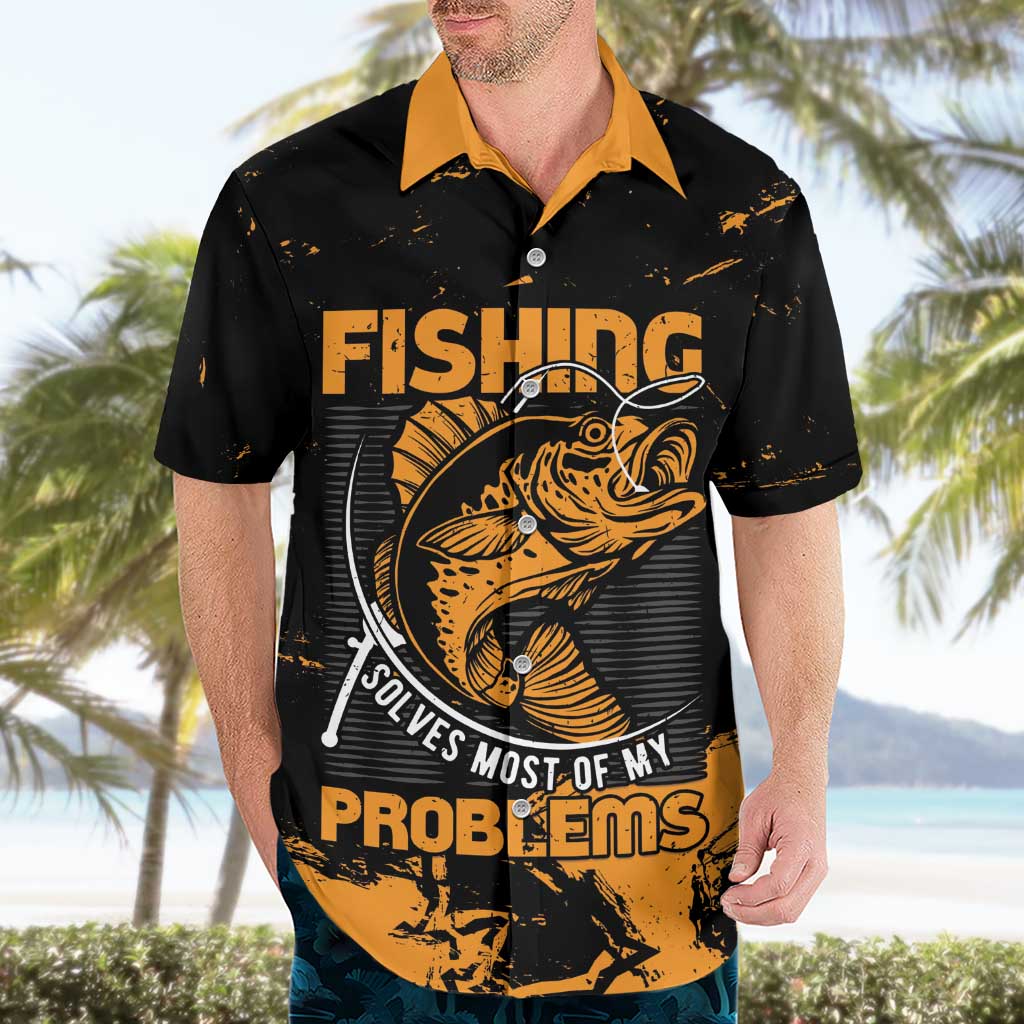 Personalized Fishing Solves Most of My Problems Hawaiian Shirt Grunge Style