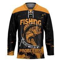 Personalized Fishing Solves Most of My Problems Hockey Jersey Grunge Style
