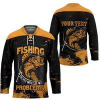 Personalized Fishing Solves Most of My Problems Hockey Jersey Grunge Style