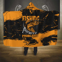 Fishing Solves Most of My Problems Hooded Blanket Grunge Style