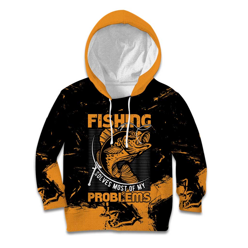 Personalized Fishing Solves Most of My Problems Kid Hoodie Grunge Style