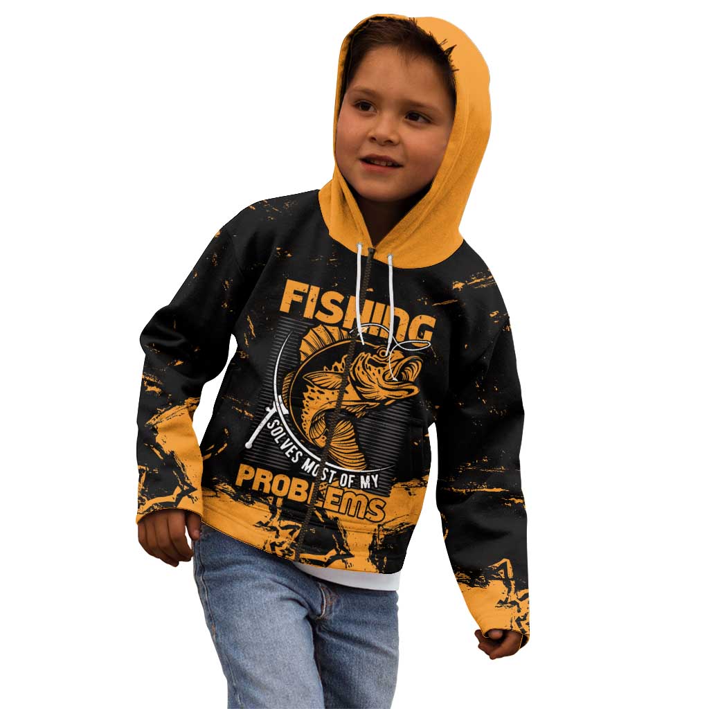 Personalized Fishing Solves Most of My Problems Kid Hoodie Grunge Style