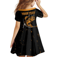Personalized Fishing Solves Most of My Problems Kid Short Sleeve Dress Grunge Style