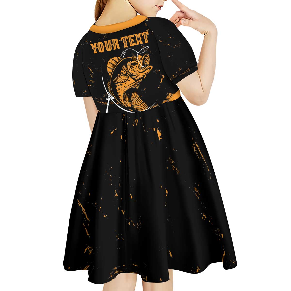 Personalized Fishing Solves Most of My Problems Kid Short Sleeve Dress Grunge Style