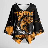 Personalized Fishing Solves Most of My Problems Kimono Sleeve Blouse Grunge Style