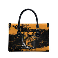 Fishing Solves Most of My Problems Leather Bag Grunge Style