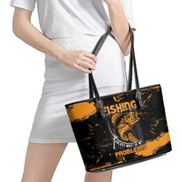 Fishing Solves Most of My Problems Leather Tote Bag Grunge Style