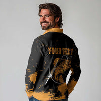 Personalized Fishing Solves Most of My Problems Long Sleeve Polo Shirt Grunge Style