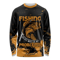 Personalized Fishing Solves Most of My Problems Long Sleeve Shirt Grunge Style