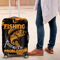 Fishing Solves Most of My Problems Luggage Cover Grunge Style