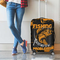 Fishing Solves Most of My Problems Luggage Cover Grunge Style