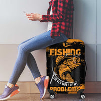 Fishing Solves Most of My Problems Luggage Cover Grunge Style