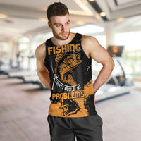 Personalized Fishing Solves Most of My Problems Men Tank Top Grunge Style