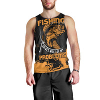 Personalized Fishing Solves Most of My Problems Men Tank Top Grunge Style