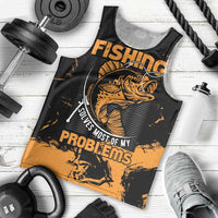 Personalized Fishing Solves Most of My Problems Men Tank Top Grunge Style