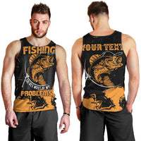 Personalized Fishing Solves Most of My Problems Men Tank Top Grunge Style