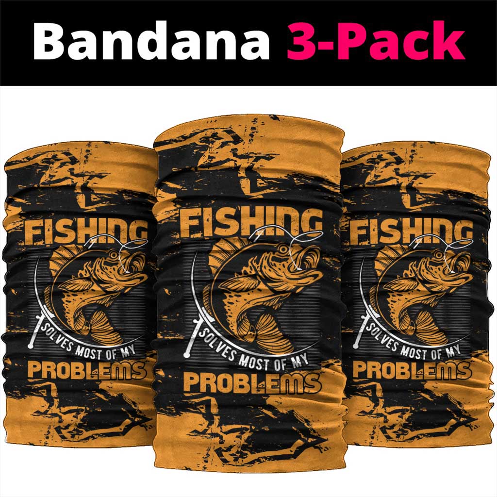 Fishing Solves Most of My Problems Neck Gaiter Grunge Style