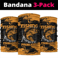 Fishing Solves Most of My Problems Neck Gaiter Grunge Style