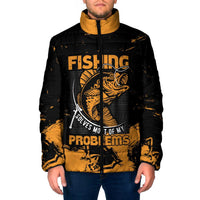 Personalized Fishing Solves Most of My Problems Padded Jacket Grunge Style