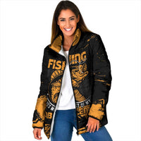 Personalized Fishing Solves Most of My Problems Padded Jacket Grunge Style