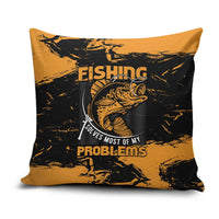 Fishing Solves Most of My Problems Pillow Cover Grunge Style