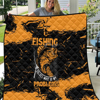 Fishing Solves Most of My Problems Quilt Grunge Style