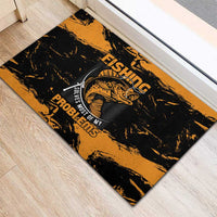 Fishing Solves Most of My Problems Rubber Doormat Grunge Style