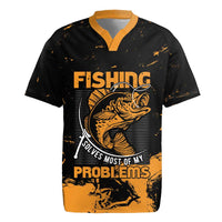 Personalized Fishing Solves Most of My Problems Rugby Jersey Grunge Style