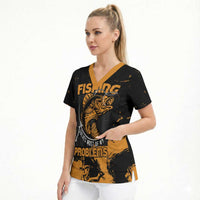 Personalized Fishing Solves Most of My Problems Scrub Top Grunge Style