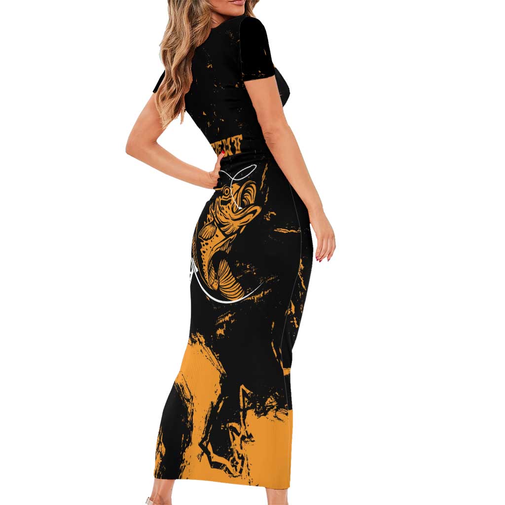 Personalized Fishing Solves Most of My Problems Short Sleeve Bodycon Dress Grunge Style