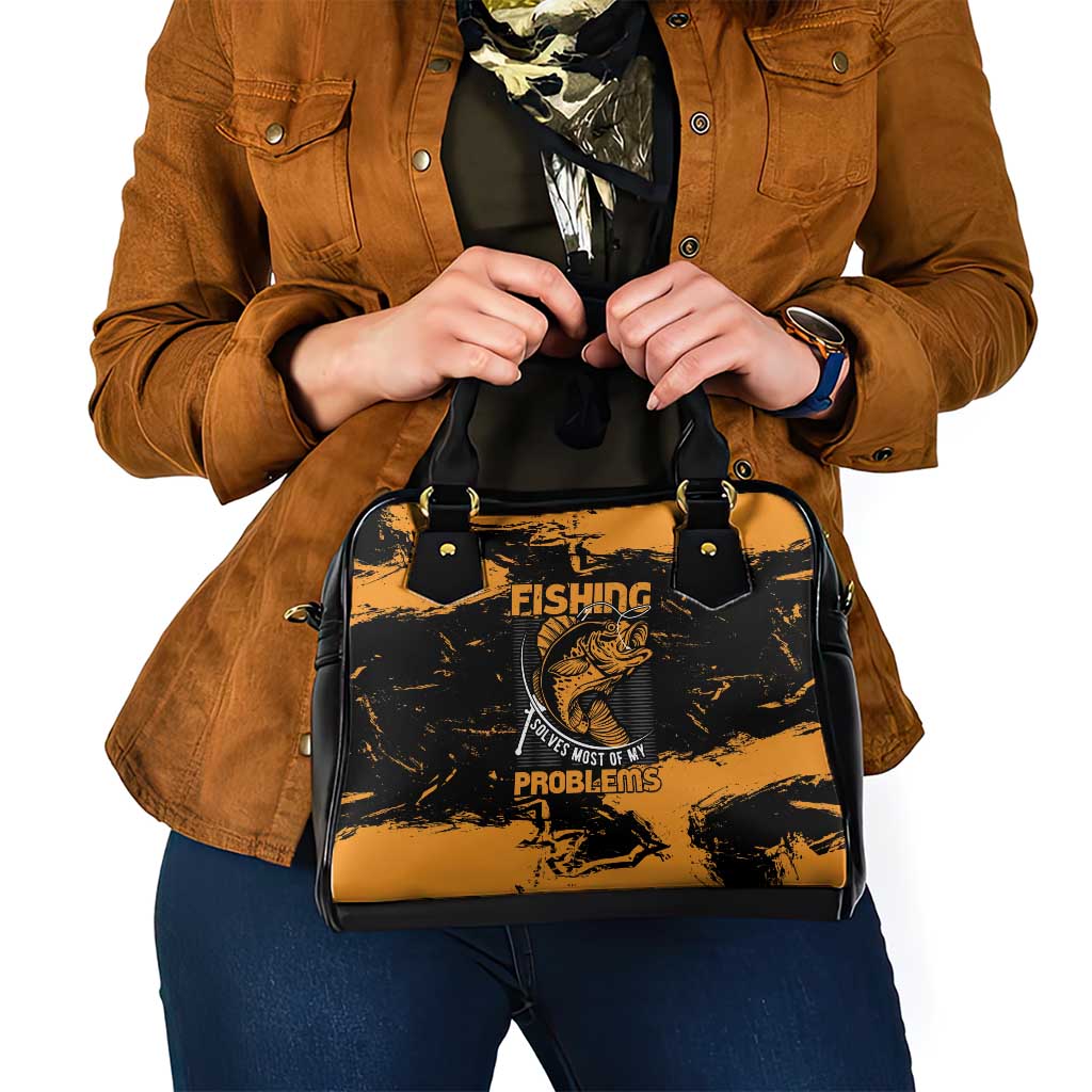 Fishing Solves Most of My Problems Shoulder Handbag Grunge Style