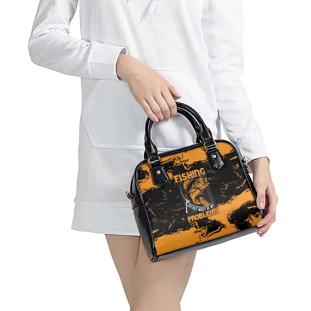 Fishing Solves Most of My Problems Shoulder Handbag Grunge Style