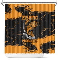 Fishing Solves Most of My Problems Shower Curtain Grunge Style