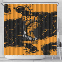 Fishing Solves Most of My Problems Shower Curtain Grunge Style
