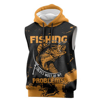 Personalized Fishing Solves Most of My Problems Sleeveless Hoodie Grunge Style