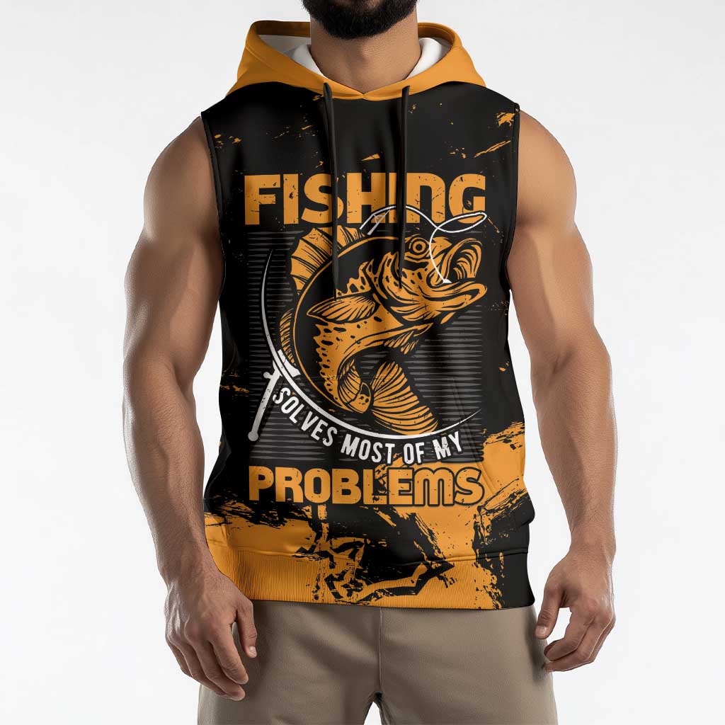 Personalized Fishing Solves Most of My Problems Sleeveless Hoodie Grunge Style