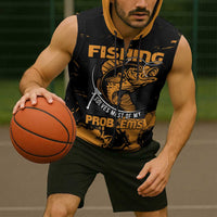 Personalized Fishing Solves Most of My Problems Sleeveless Zip Hoodie Grunge Style