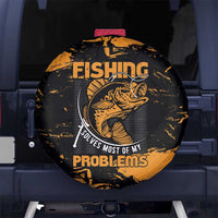 Fishing Solves Most of My Problems Spare Tire Cover Grunge Style