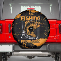 Fishing Solves Most of My Problems Spare Tire Cover Grunge Style