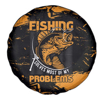 Fishing Solves Most of My Problems Spare Tire Cover Grunge Style