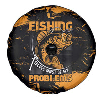 Fishing Solves Most of My Problems Spare Tire Cover Grunge Style