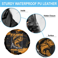 Fishing Solves Most of My Problems Spare Tire Cover Grunge Style