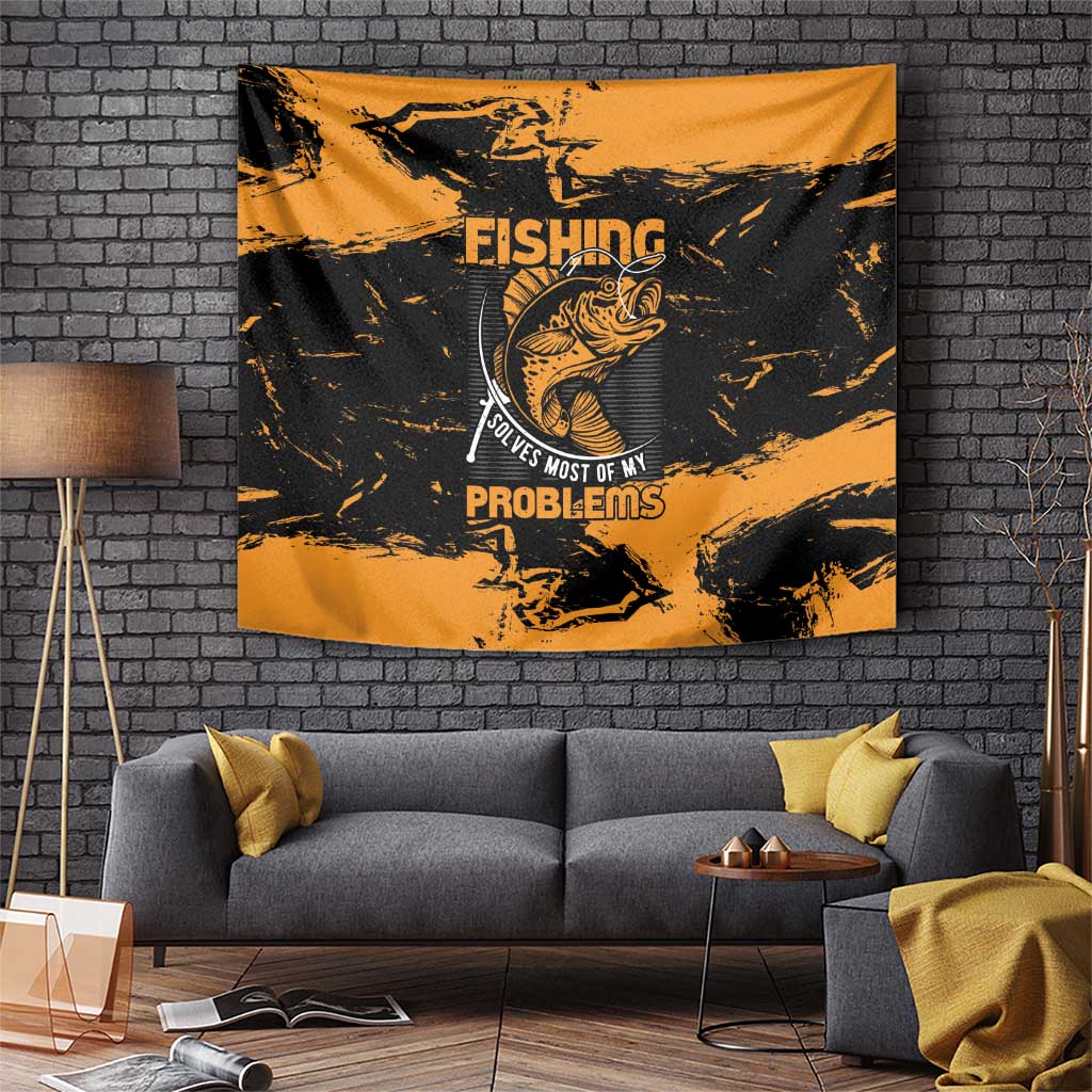 Fishing Solves Most of My Problems Tapestry Grunge Style