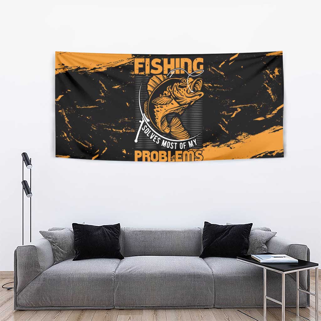 Fishing Solves Most of My Problems Tapestry Grunge Style