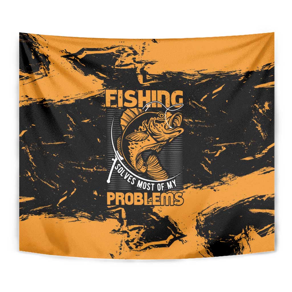 Fishing Solves Most of My Problems Tapestry Grunge Style