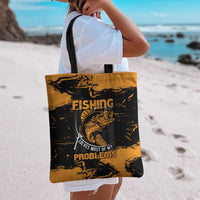 Fishing Solves Most of My Problems Tote Bag Grunge Style