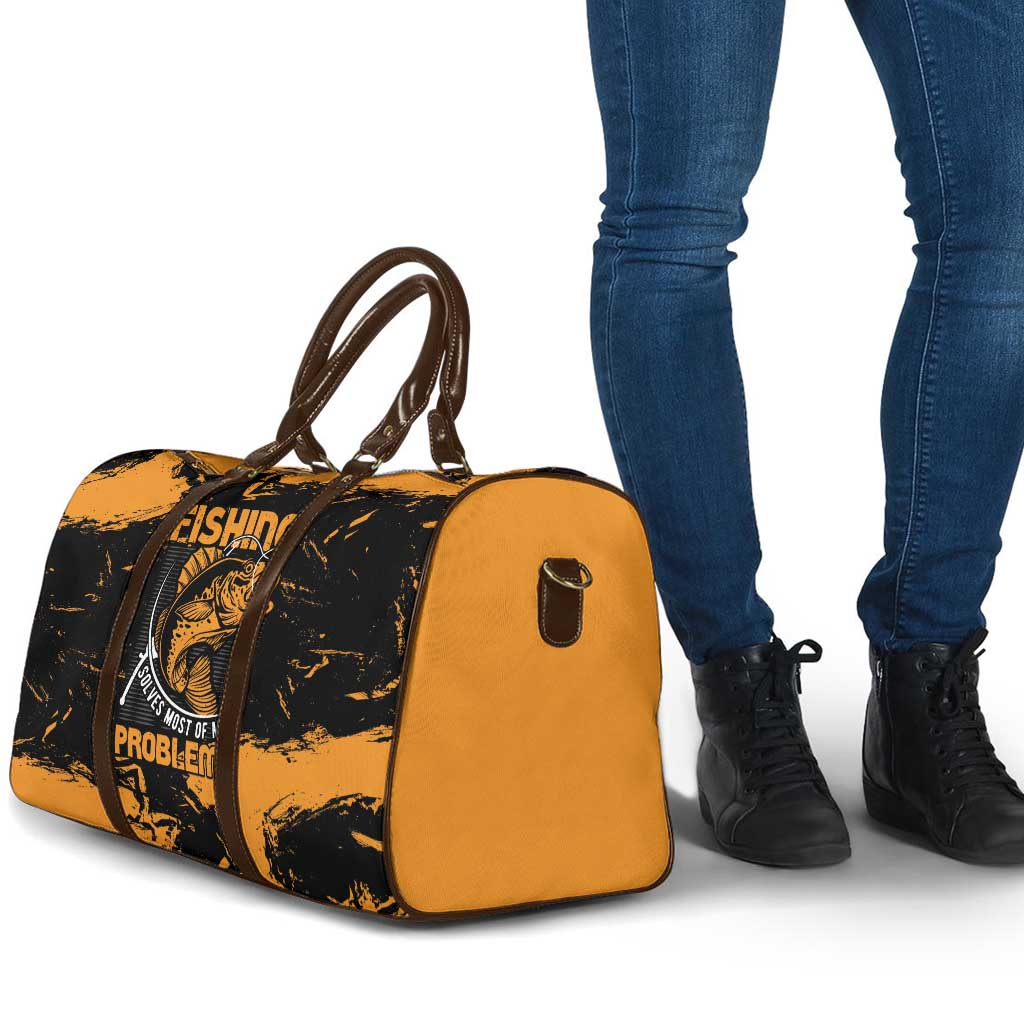 Fishing Solves Most of My Problems Travel Bag Grunge Style
