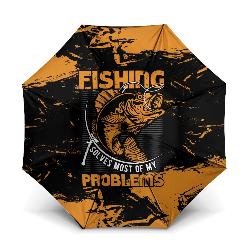 Fishing Solves Most of My Problems Umbrella Grunge Style
