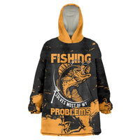 Personalized Fishing Solves Most of My Problems Wearable Blanket Hoodie Grunge Style